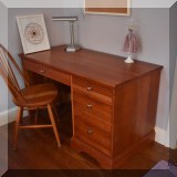 F56. Vermont Precision Woodworks cherrywood desk with hutch and chair. (hutch in basement) 30&rdquo; h x 52&rdquo;w x 25&rdquo;d 